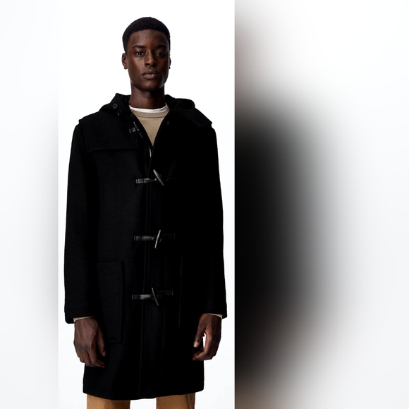 Mango Men's Medium Dark Blue Duffel Coat - Picture 1 of 4